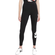 Sportswear Garment Pantyhose & Stay-Ups Nike Sportswear Essential Women's High-Waisted Logo Leggings - Black/White