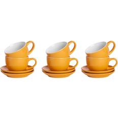 Argon Tableware 12pc Coloured Cappuccino Cup Saucer