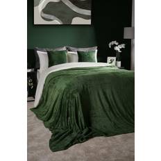 Green Blankets Dreamscene Luxury Large Waffle Honeycomb Mink Blankets Green