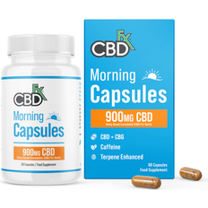 CBD Oils CBDFx + cbg capsules morning tablets 900mg caffeine terpene
