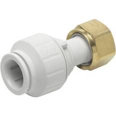 JG Speedfit Straight Tap Connector 22mm x 3/4" BSP in White Plastic/Brass