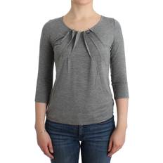 Kasjmir Bluser Roberto Cavalli Roberto Cavalli, Gray 3/4 sleeves jumper top Dame, Grå Størrelse: