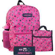 Minecraft Kids Backpack Pink 4 Piece Set