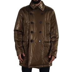 Bronze - Man Jackets Dolce & Gabbana Bronze Nylon Collar Breasted Jacket IT52