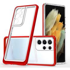 Hurtel Clear 3in1 case for Samsung Galaxy S23 Ultra silicone cover with frame red