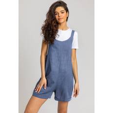 Grey - Women Jumpsuits & Overalls Roman Shoulder Tie Cotton Playsuit in Grey