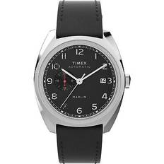 Timex Automatiske Armbåndsure Timex Marlin Subdial Automatic 39mm SST Case Silver Black Bl hos Magasin Black