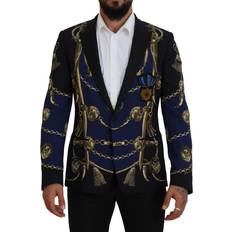 Multifargete Dressjakker Dolce & Gabbana Multicolor Printed Coat Martini Blazer IT50