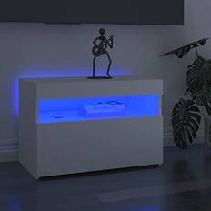 vidaXL Tv-Borde Med LED-Lys 2 Stk 60 x 35 x 40 cm Hvid TV-bord