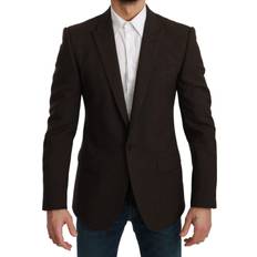 Dolce & Gabbana Brown Blazers Dolce & Gabbana Brown Slim Fit Coat Jacket MARTINI Blazer IT48