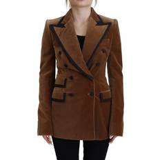 Leopard - Women Blazers Dolce & Gabbana Brown Breasted Blazer Cotton Women's Jacket