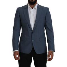 Dolce & Gabbana Blue Blazers Dolce & Gabbana Blue Wool Stretch Slim Fit Jacket Men's Blazer