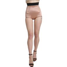 Cashmere Shorts Dolce & Gabbana Beige Silk High Waist Mini Hot Pants Shorts IT40