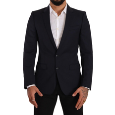 Dolce & Gabbana Blue Blazers Dolce & Gabbana Dark Blue Single Breasted Coat MARTINI Men's Blazer