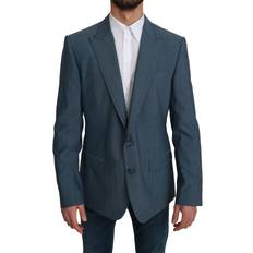 Men - Rayon Blazers Dolce & Gabbana Blue Single Breasted Formal Wool Men's Blazer