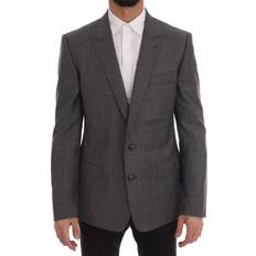 Dolce & Gabbana Grey Blazers Dolce & Gabbana Gray Wool MARTINI Slim Blazer IT56