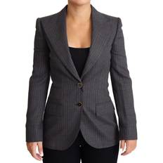 Cashmere Blazers Dolce & Gabbana Gray Single Breasted Fitted Blazer Wool Women's Jacket