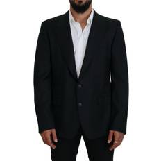 Dolce & Gabbana Blue Blazers Dolce & Gabbana Dark Blue Wool Formal Sicilia Men's Blazer