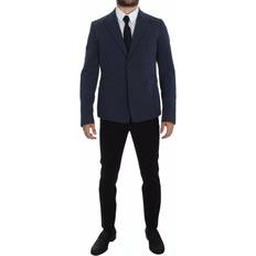 Dolce & Gabbana Blue Blazers Dolce & Gabbana Blue Cotton Stretch Casual Blazer