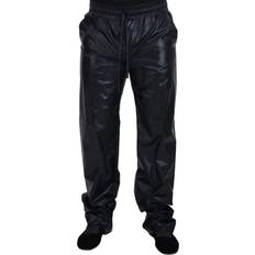 Man - XXXS Trousers & Shorts Dolce & Gabbana Black Shining Drawstring Trouser Nylon Pants IT48