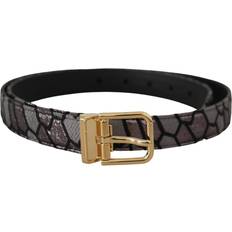 Gold - Men Belts Dolce & Gabbana Multicolor Patchwork Leather Gold Jaquard Men's Belt