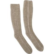 Dolce & Gabbana Socks Dolce & Gabbana Beige Wool Knit Calf Long Socks Beige