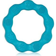 Bleu Jouets de dentition BabyOno Anneau de dentition en silicone bleu