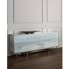 Blue Glass Cabinets Simpatico Four-Door BLUE/MIRROR