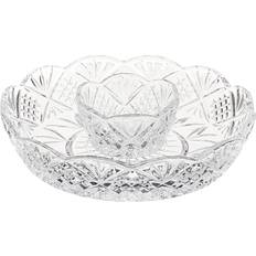 Dishes Godinger Dublin Crystal Scalloped Mini Chip & Dip Dessert Plate