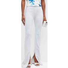 Neoprene Pants & Shorts Adam Lippes Neoprene Slit-Cuff Flare Pants WHITE