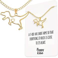 Jewelry T-Rex Necklace Dinosaur Gift With Sweet and Funny Message Card