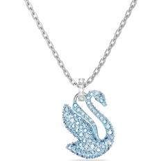 Blauw Sieradensets Swarovski Swan Hanger M Blauw Rodium Toplaag - Zwaan