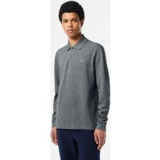 Lacoste Original L.12.12 Long Sleeve Heathered Cotton Polo Shirt Mouse Grey