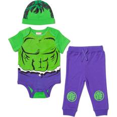 Marvel Children's Clothing Marvel Marvel Newborn Baby Boys Piece Outfit Set: Bodysuit Pants Hat Hulk Newborn