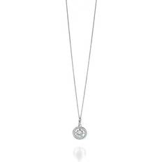 Fiorelli Silver Round Cubic Zirconia Pave Surround Pendant P3962C