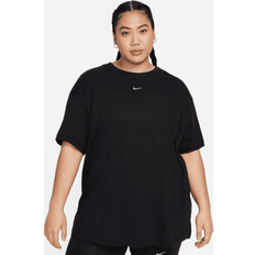 Organic Fabric - Women T-shirts Nike Plus Active Sportswear Essential Women's Logo T-Shirt Black/white Black/white