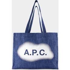 A.P.C. Denim Shopping Bag Med Logo - Blå