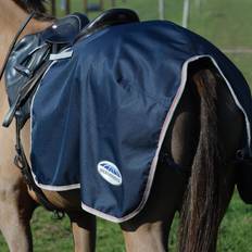 Equestrian Weatherbeeta Essential Fleece Lined Quarter Sheet - Navy/Silver/Red