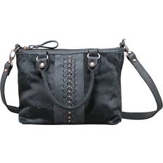 Bags American West Cow Town Small Zip-Top Conceal Carry Satchel Black Hair