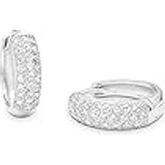 Grace Amor Hoop Earrings 925 Sterling Silver Women's - Silver