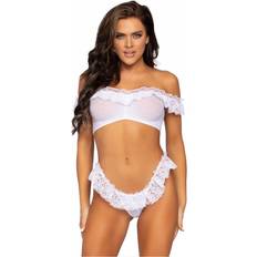 Leg Avenue Lace Ruffle Crop Top and Panty to