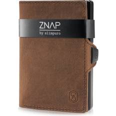 Wallet rfid safe slim purse card holder coin case compact brown