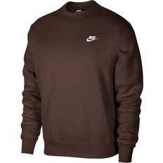 Baroque brown Nike Sportswear Club Fleece Crew - Baroque Brown/White