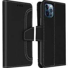 Apple iPhone 12 Pro Fundas de cartera Avizar Funda Iphone 12 12 Pro Libro Monedero Negro