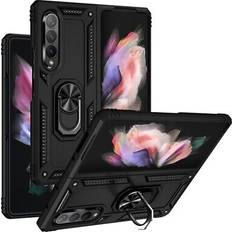 MTP Products Samsung Galaxy Z Fold3 5G Hybrid Case mit Metall Ständer Schwarz