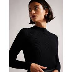 Ted Baker Alltaa Knitted Bodice Dress With Pl Dam Midiklänningar - Black