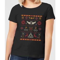 Court T-shirts Harry Potter Knit Women's Christmas T-Shirt Black