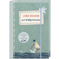 Liebe Wünsche zur Erstkommunion: Stilvolle Geldgeschenke zur Kommunion für Jungen und Mädchen. Modernes Geschenk-Buch mit Gummiband, Kuvert und Blanko-Gutschein. Butzon & Bercker: 3528