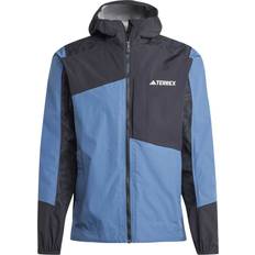 adidas Men's TERREX Xperior Hybrid Rain Jacket, L, Wonste/Black/Carbon