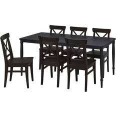 IKEA Danderyd Ingolf Sort Bordsgrupp 90x180cm 7st